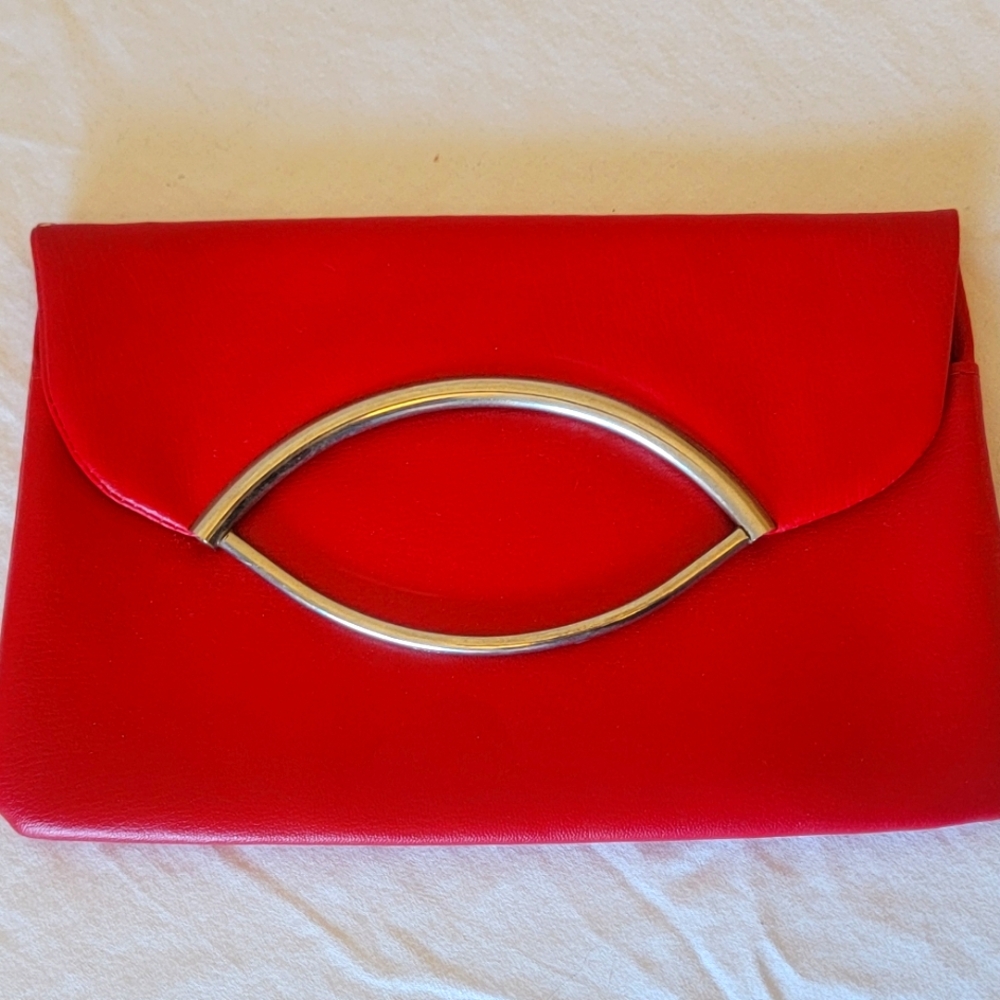 Red Vinyl Clutch